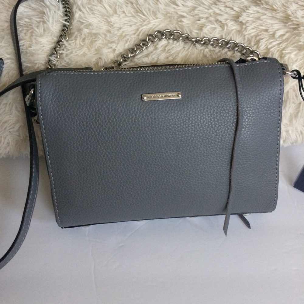 Rebecca Minkoff mini 5-Zip crossbody pebbled gray - Picture 5 of 8